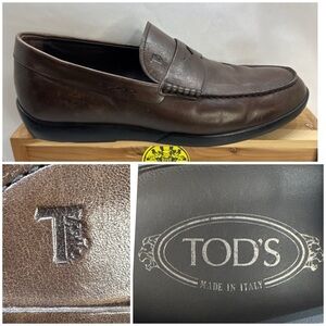 Tod's Brown Leather Loafers